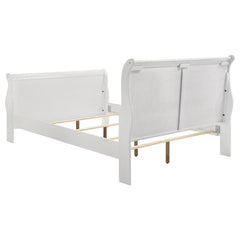 Louis Philippe Wood Full Sleigh Bed White - 204691F