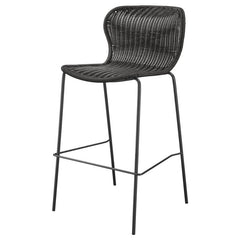 Mckinley Upholstered Bar Stools with Footrest (Set of 2) Brown and Sandy Black - 192040