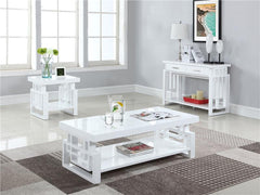 Schmitt Rectangular Side End Table White High Gloss - 705707