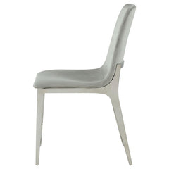 Irene Upholstered Side Chairs Light Grey and Chrome (Set of 4) - 110402