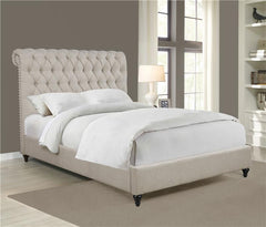 Devon Upholstered Full Panel Bed Beige - 300525F