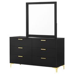 Kendall 6-drawer Dresser with Mirror Black - 224453M