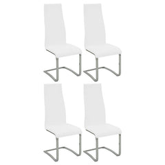 Montclair High Back Dining Chairs Black and Chrome (Set of 4) - 100515WHT
