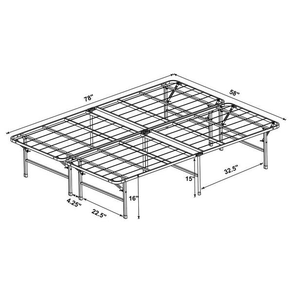 Mabel Metal Queen Mattress Support Platform Bed Black - 305957Q