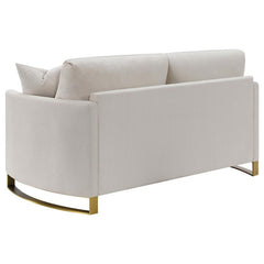 Corliss Upholstered Arched Arm Loveseat Beige - 508822