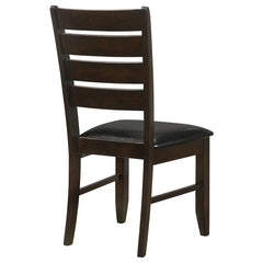 Dalila Ladder Back Side Chairs Cappuccino and Black (Set of 2) - 102722