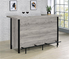 Bellemore Bar Unit with Footrest Grey Driftwood and Black - 182105