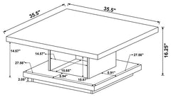 Reston Square Engineered Wood Coffee Table Cappuccino - 705168