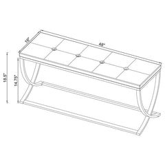 Walton Leatherette Upholstered Tufted Accent Bench White - 501157