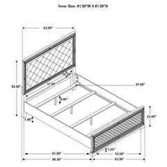 Eleanor Wood Queen Panel Bed Metallic Mercury - 223461Q