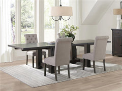 Calandra 5-piece Rectangular Dining Set with Extension Leaf Vintage Java and Beige - 192951-S5B