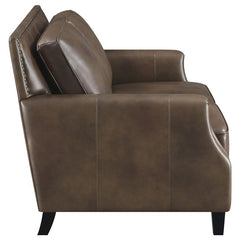 Leaton 3-piece Upholstered Recessed Arm Sofa Set Brown Sugar - 509441-S3