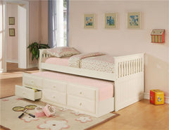 Rochford 3-drawer Twin Bed with Captains Trundle White - 300107