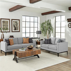 Apperso 2-piece Upholstered Track Arm Sofa Set Light Grey - 508681-S2