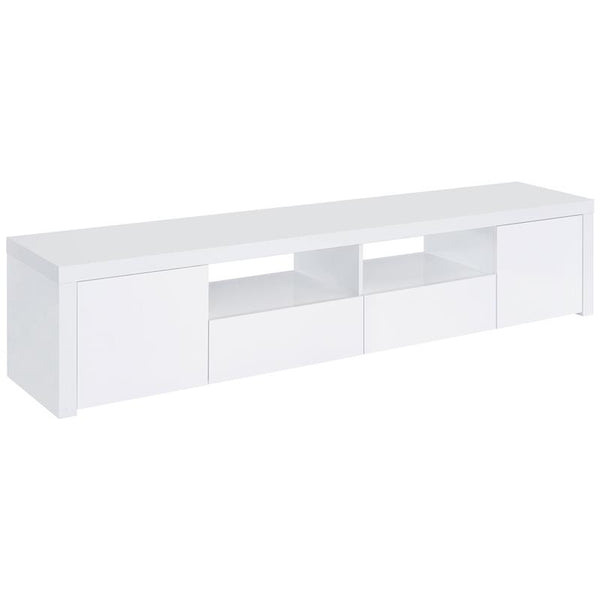 Jude 2-door Engineered Wood 79" TV Stand High Gloss White - 704262
