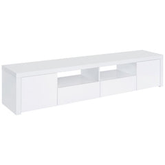 Jude 2-door Engineered Wood 79" TV Stand High Gloss White - 704262