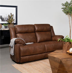 Ellington Upholstered Padded Arm Loveseat Dark Brown - 508282