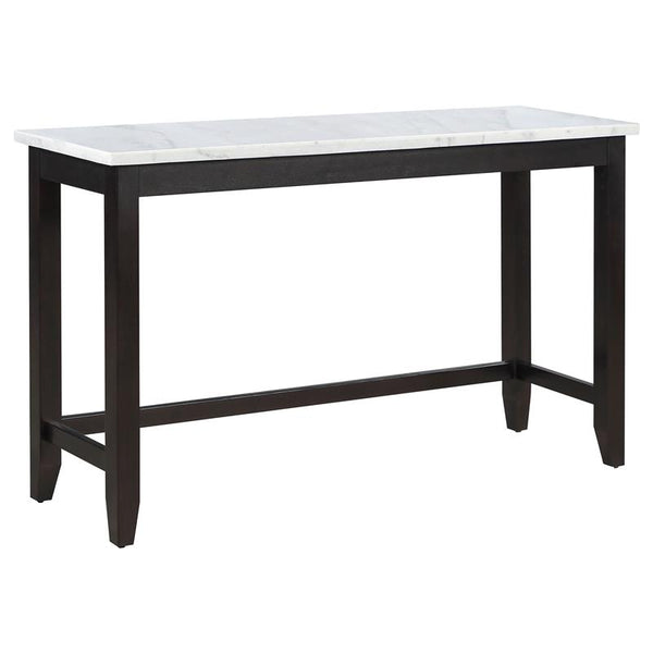 Toby Rectangular Marble Top Counter Height Table Espresso and White - 115528