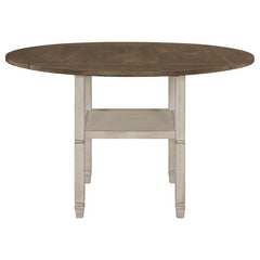 Sarasota Counter Height Table with Shelf Storage Nutmeg and Rustic Cream - 192818