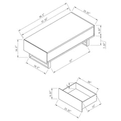 Atchison 2-drawer Rectangular Coffee Table White High Gloss - 705698