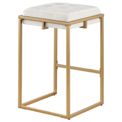 Nadia Square Padded Seat Counter Height Stool (Set of 2) Beige and Gold - 183645