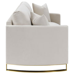 Corliss Upholstered Arched Arm Loveseat Beige - 508822