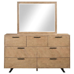 Taylor 7-drawer Dresser with Mirror Light Honey Brown - 223423M