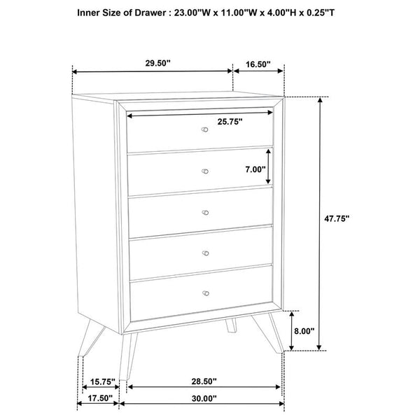 Janelle 5-piece Queen Bedroom Set White - 223651Q-S5