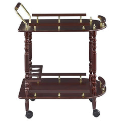 Palmer 2-tier Rectangular Wood Bar Cart Merlot - 3512