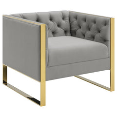 Eastbrook 3-piece Velvet Upholstered Tufted Sofa Set Grey - 509111-S3