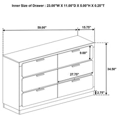 Caraway 6-drawer Dresser Black - 224783