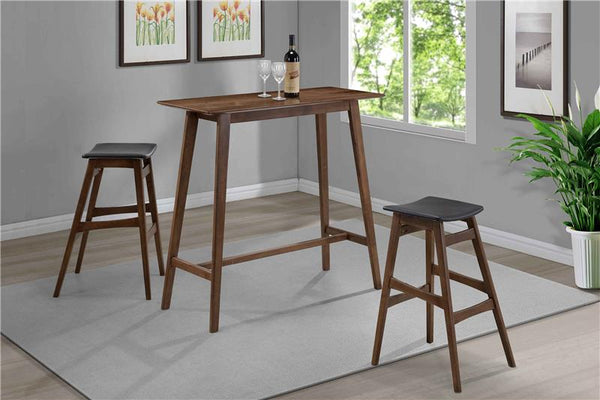 Finnick Tapered Legs Bar Stools Dark Grey and Walnut (Set of 2) - 101437