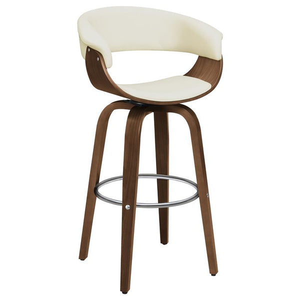 Zion Upholstered Swivel Bar Stool Walnut and Ecru - 100206