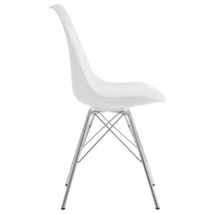 Juniper Armless Dining Chairs White and Chrome (Set of 2) - 102792