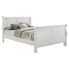 Louis Philippe Wood Queen Sleigh Bed White - 204691Q