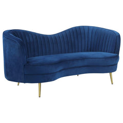 Sophia Upholstered Channel Tufted Loveseat Blue - 506862