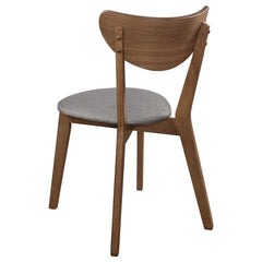 Alfredo Upholstered Dining Chairs Grey and Natural Walnut (Set of 2) - 108082