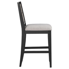 Elodie Upholstered Padded Seat Counter Height Dining Chair Dove Grey and Black (Set of 2) - 121229