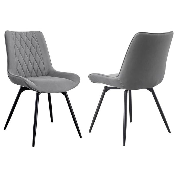 Diggs Upholstered Tufted Swivel Dining Chairs Grey and Gunmetal (Set of 2) - 193312