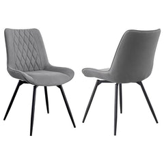 Diggs Upholstered Tufted Swivel Dining Chairs Grey and Gunmetal (Set of 2) - 193312