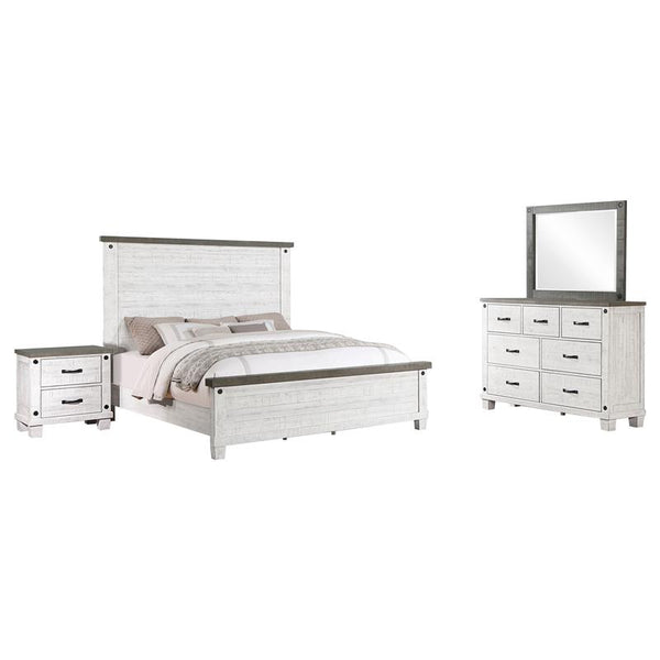 Lilith 4-piece Queen Bedroom Set Distressed White - 224471Q-S4