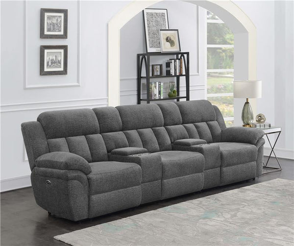 Bahrain 5-piece Power Home Theater Seating Charcoal - 609541PT