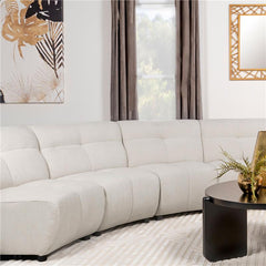 Charlotte Upholstered Curved Armless Chair Ivory - 551300AC