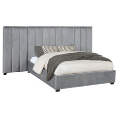 Arles Upholstered Queen Wall Panel Bed Grey - 306070Q-SP