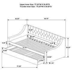 Chatsboro Upholstered Twin Daybed with Trundle Grey - 305883