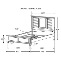 Franco 4-piece California King Bedroom Set Distressed White - 205331KW-S4