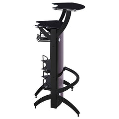 Dallas 2-shelf Home Bar Smoked and Black Glass - 182135