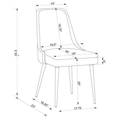 Cabianca Curved Back Side Chairs Grey (Set of 2) - 191442