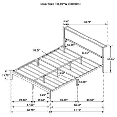 Ricky Metal Queen Panel Bed Light Oak - 302144Q