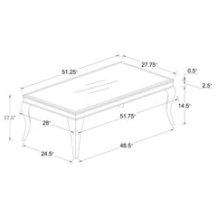 Carone Rectangular Glass Top Coffee Table Black and Chrome - 705018